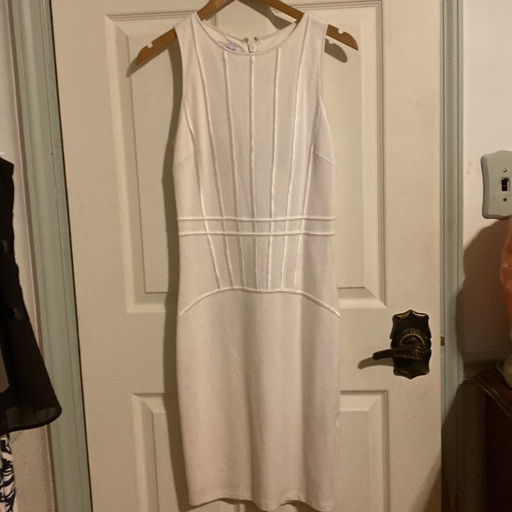 ⭐️ bebe Stylish Pretty Dress White Size S
